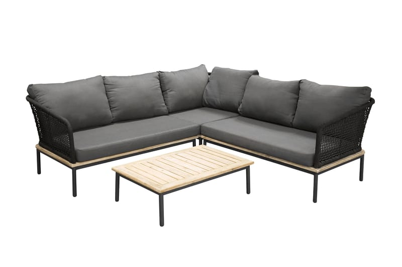Andorra Hörnsoffa Utomhus - Svart/Grå - Utemöbler - Loungemöbler - Loungegrupp & Loungeset
