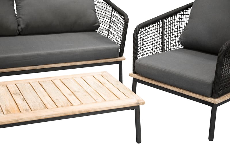 Andorra Loungegrupp Utomhus - Svart/Grå - Utemöbler - Loungemöbler - Loungegrupp & Loungeset