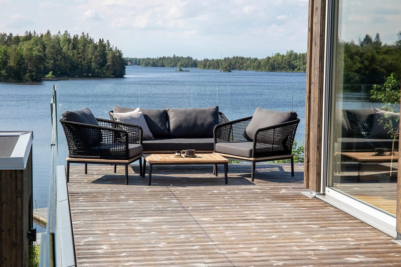 Andorra Loungegrupp Utomhus - Svart/Grå - Utemöbler - Loungemöbler - Loungegrupp & Loungeset