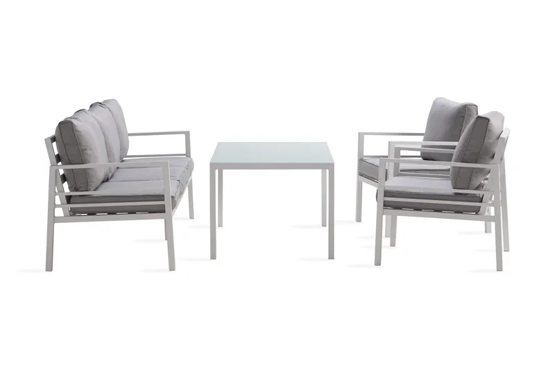 Ariany Soffgrupp - Vit / Gråa dynor - Utemöbler - Loungemöbler - Loungegrupp & Loungeset