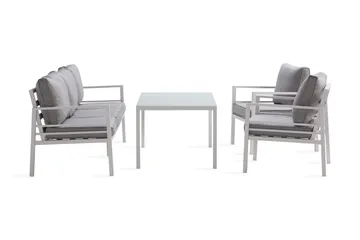 Ariany Soffgrupp - Vit / Gråa dynor - Utemöbler - Loungemöbler - Loungegrupp & Loungeset