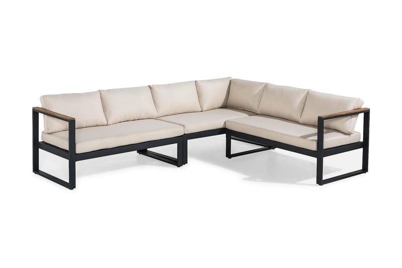 Aspvik Loungegrupp - Svart / Beiga dynor - Utemöbler - Loungemöbler - Loungegrupp & Loungeset