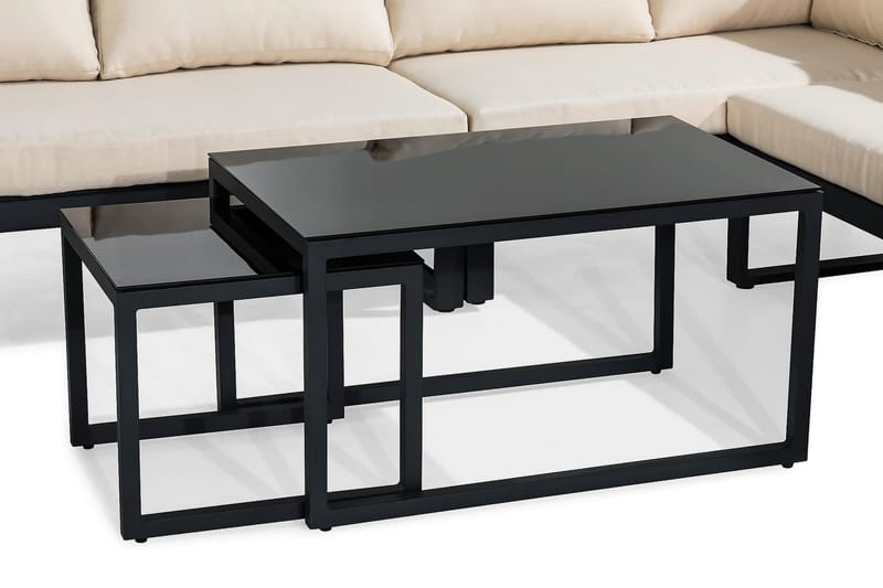 Aspvik Loungegrupp - Svart / Beiga dynor - Utemöbler - Loungemöbler - Loungegrupp & Loungeset