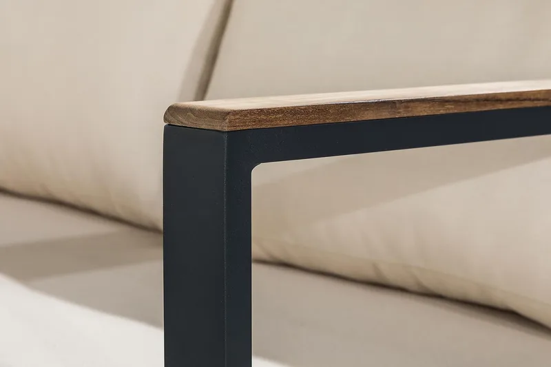 Aspvik Soffgrupp - Svart / Gråa dynor - Utemöbler - Loungemöbler - Loungegrupp & Loungeset