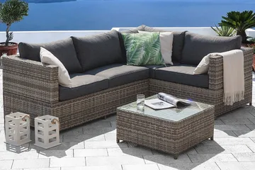 Avola Loungegrupp Utomhus 212 cm - Grå - Utemöbler - Loungemöbler - Loungegrupp & Loungeset