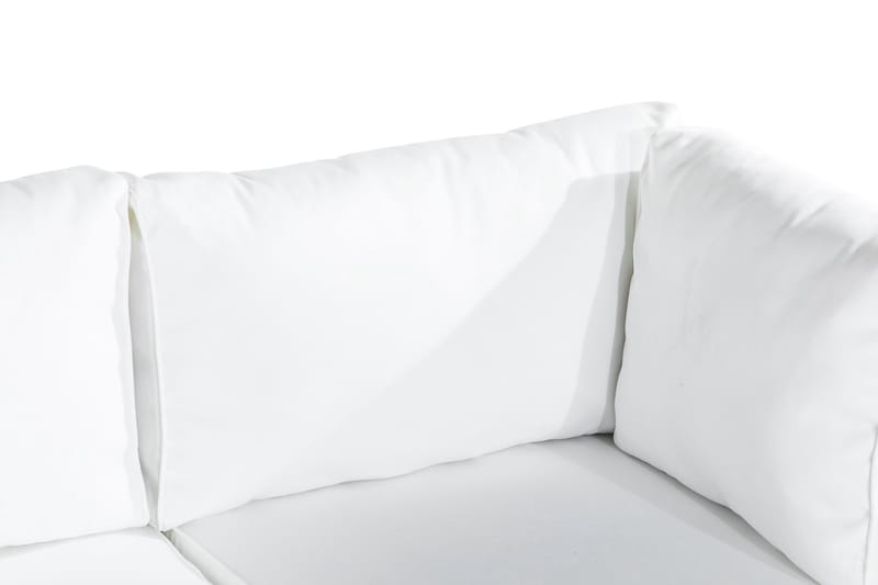 Bahamas Liten Loungegrupp Utomhus - 3-sits Litet Loungeset i Konstrotting för Altan och Balkong - Svart / Vita dynor - Trädgård & spabad - Utemiljö - Altan & terrass - Altanmöbler