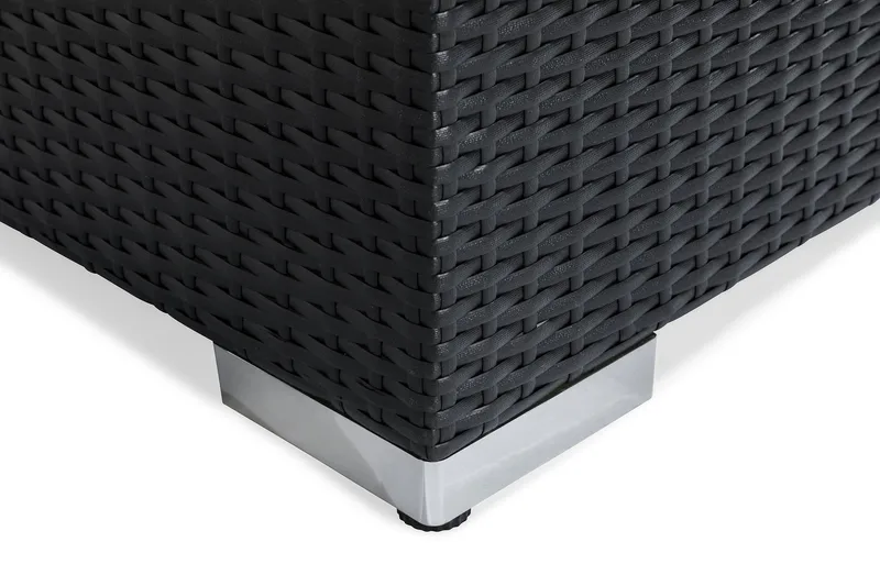 Bahamas Liten Loungegrupp Utomhus - 3-sits Litet Loungeset i Konstrotting för Uteplats och Balkong - Svart / Vita dynor - Trädgård & spabad - Utemiljö - Altan & terrass - Altanmöbler