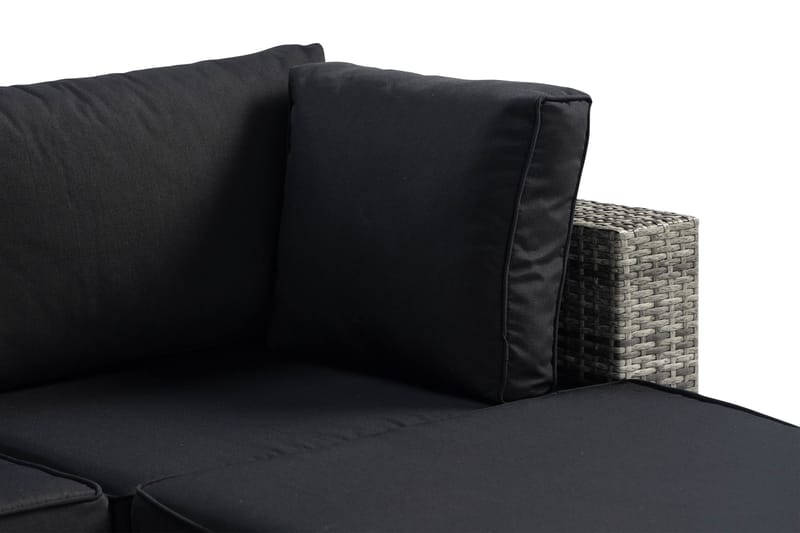Bahamas Loungegrupp ute - Soffgrupp för trädgård med 5-sits - Loungeset konstrotting utemöbler - Grå / Svarta dynor - Trädgård & spabad - Utemiljö - Altan & terrass - Altanmöbler