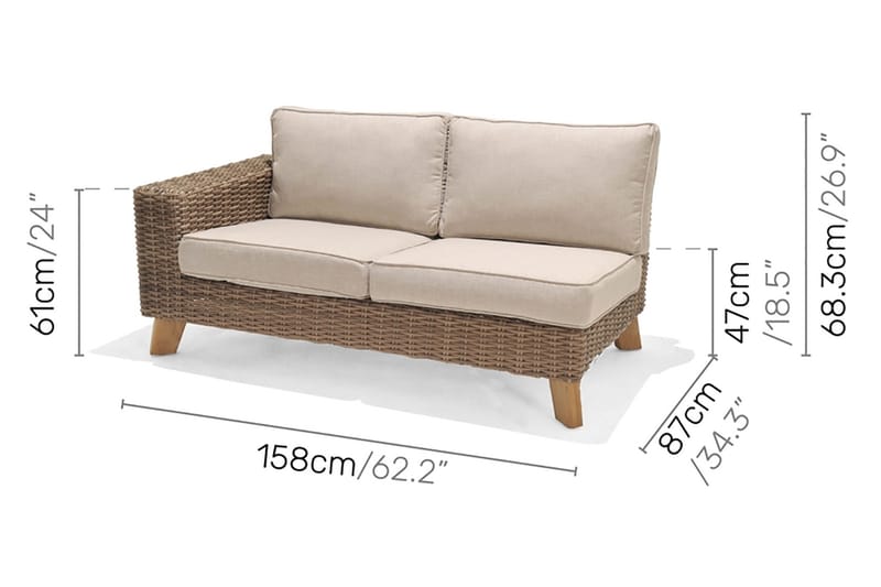 Bahamas Loungegrupp Utomhus 3-4-sits - Beige - Trädgård & spabad - Utemiljö - Altan & terrass - Altanmöbler