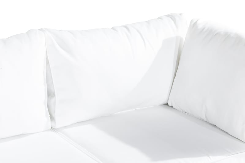 Bahamas Loungegrupp Utomhus - 4-sits Konstrotting Utemöbler Loungeset för Uteplats - Beige / Vita dynor - Trädgård & spabad - Utemiljö - Altan & terrass - Altanmöbler