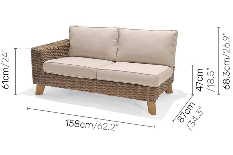 Bahamas Loungegrupp Utomhus 5-sits - Beige - Trädgård & spabad - Utemiljö - Altan & terrass - Altanmöbler