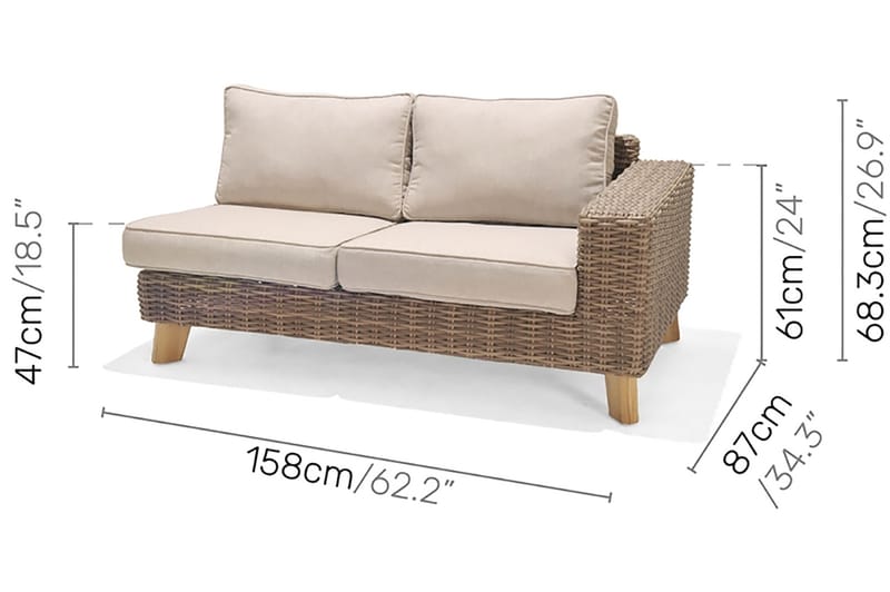Bahamas Loungegrupp Utomhus 5-sits - Beige - Trädgård & spabad - Utemiljö - Altan & terrass - Altanmöbler