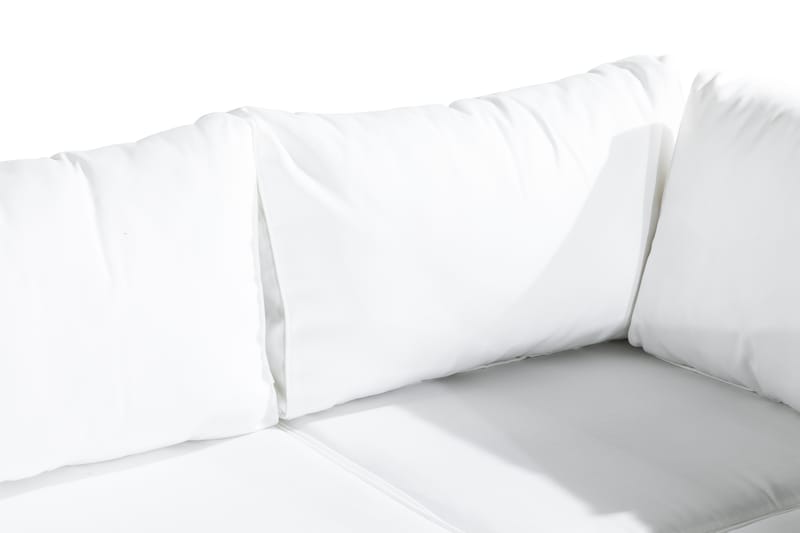 Bahamas Loungegrupp Utomhus - 5-sits Konstrotting Utemöbler Loungeset för Uteplats och Trädgård - Brun / Vita dynor - Trädgård & spabad - Utemiljö - Altan & terrass - Altanmöbler