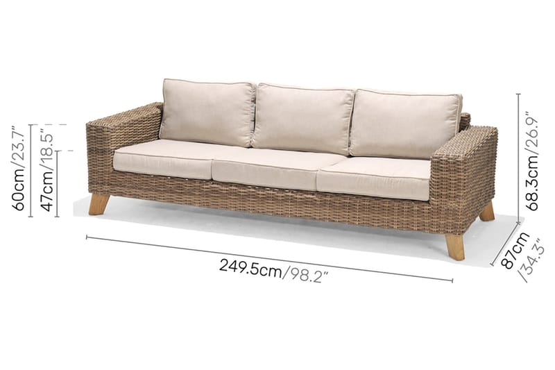 Bahamas Loungegrupp Utomhus 6-sits - Beige - Trädgård & spabad - Utemiljö - Altan & terrass - Altanmöbler