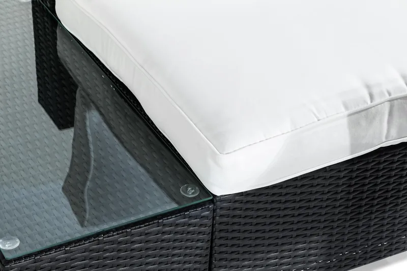 Bahamas Loungegrupp utomhus - Liten soffgrupp till balkong 2-sits - Litet loungeset konstrotting utemöbler - Svart / Vita dynor - Trädgård & spabad - Utemiljö - Altan & terrass - Altanmöbler