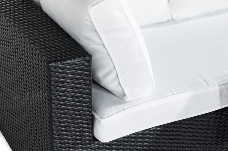 Bahamas Loungegrupp utomhus - Soffgrupp till uteplats 5-sits - Loungeset konstrotting utemöbler - Svart / Mörk / Vit dyna - Trädgård & spabad - Utemiljö - Altan & terrass - Altanmöbler