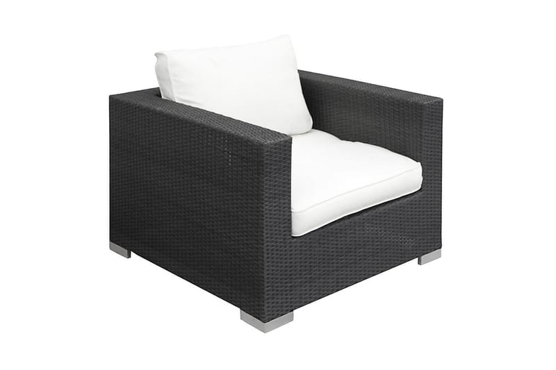 Bahamas Stor loungegrupp utomhus - Soffgrupp till uteplats 7-sits - Loungeset konstrotting utemöbler - Svart / Vita dynor - Trädgård & spabad - Utemiljö - Altan & terrass - Altanmöbler