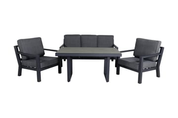 Barcelona Loungegrupp Svart - Venture Home - Utemöbler - Loungemöbler - Loungegrupp & Loungeset