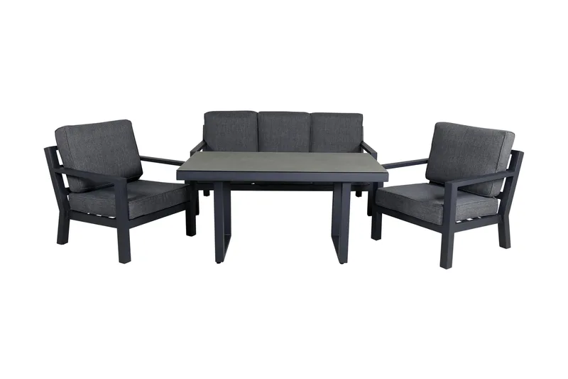 Barcelona Loungegrupp Svart - Venture Home - Utemöbler - Loungemöbler - Loungegrupp & Loungeset