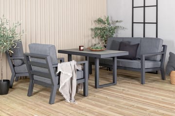 Barcelona Loungegrupp Svart - Venture Home - Utemöbler - Loungemöbler - Loungegrupp & Loungeset