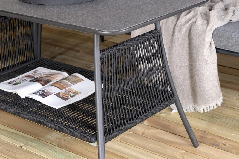 Berlin HörnLoungegrupp Utomhus Svart/Grå - Venture Home - Utemöbler - Loungemöbler - Loungegrupp & Loungeset