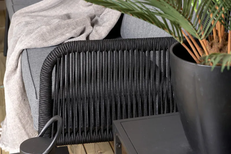 Berlin HörnLoungegrupp Utomhus Svart/Grå - Venture Home - Utemöbler - Loungemöbler - Loungegrupp & Loungeset