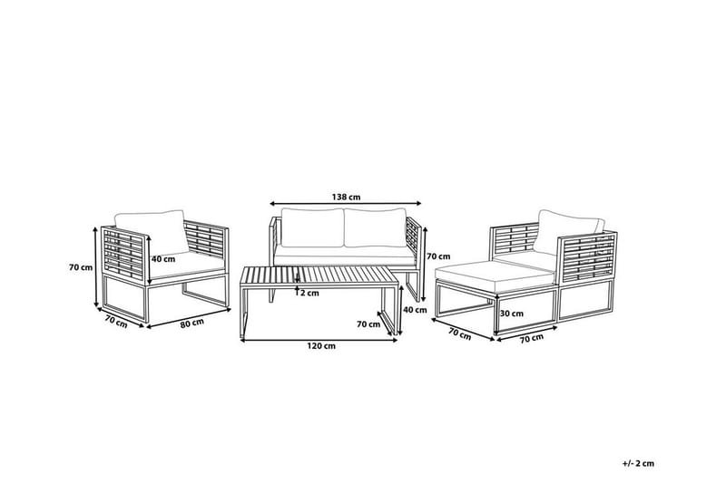 Bermuda Loungegrupp Utomhus - Natur/Vit - Utemöbler - Loungemöbler - Loungegrupp & Loungeset
