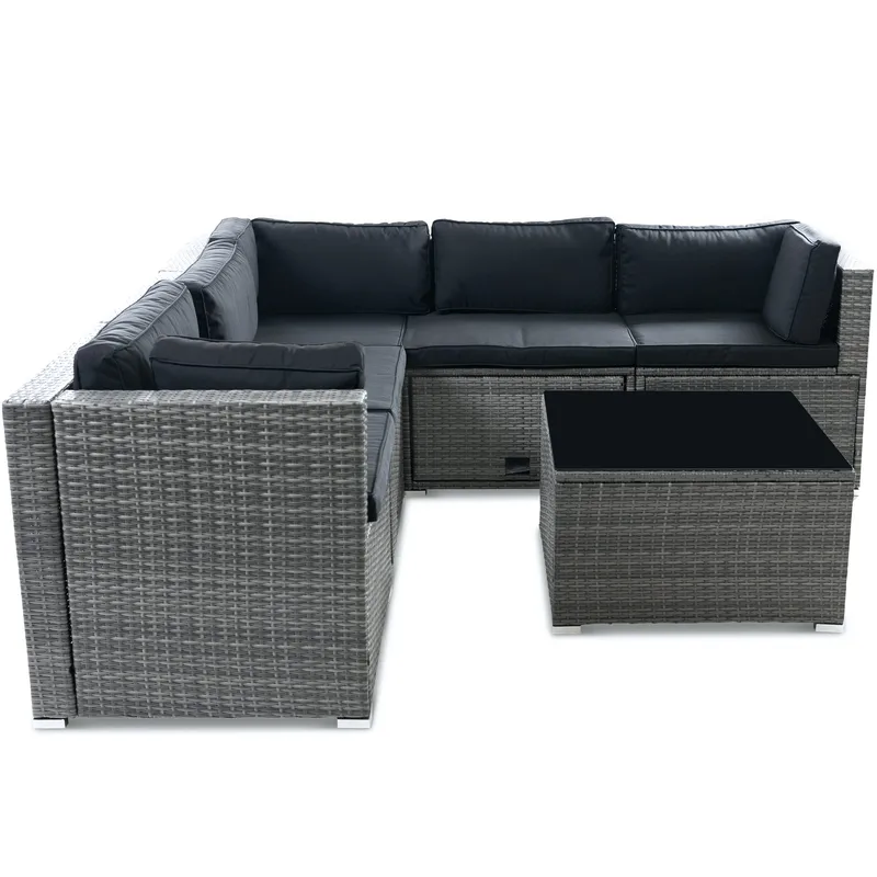 Borråsen 7-sits Loungegrupp Utomhus - Grå - Utemöbler - Loungemöbler - Loungegrupp & Loungeset