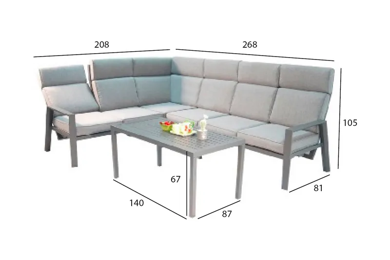 Casten Trädgårdset Mörkgrå - Utemöbler - Loungemöbler - Loungegrupp & Loungeset