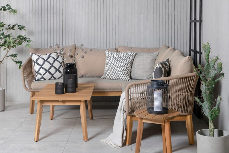 Chania HörnLoungegrupp Utomhus - Brun - Utemöbler - Loungemöbler - Loungegrupp & Loungeset