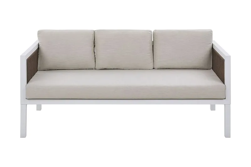 Columbero Loungegrupp Utomhus 5-sits - Vit/Brun - Utemöbler - Loungemöbler - Loungegrupp & Loungeset