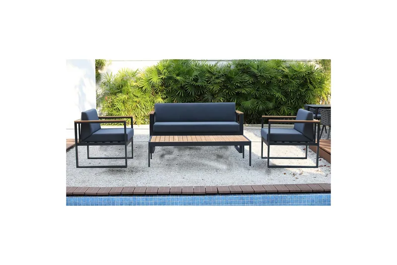 Dalarö Loungegroup 4-sits Blå - Lyfco - Utemöbler - Loungemöbler - Loungegrupp & Loungeset