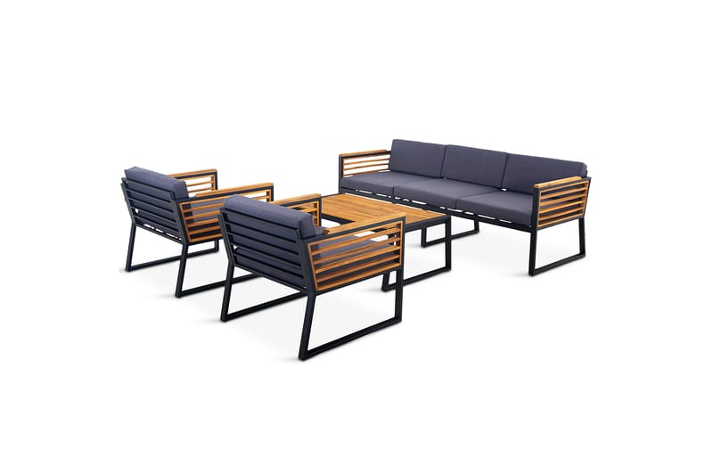 Duvholmen Loungegrupp Utomhus 5-sits Brun - Lyfco - Utemöbler - Loungemöbler - Loungegrupp & Loungeset