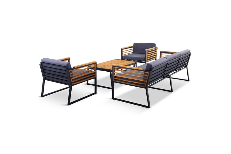 Duvholmen Loungegrupp Utomhus 5-sits Brun - Lyfco - Utemöbler - Loungemöbler - Loungegrupp & Loungeset