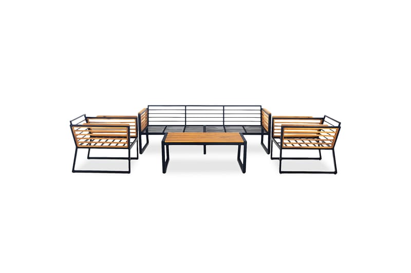 Duvholmen Loungegrupp Utomhus 5-sits Brun - Lyfco - Utemöbler - Loungemöbler - Loungegrupp & Loungeset