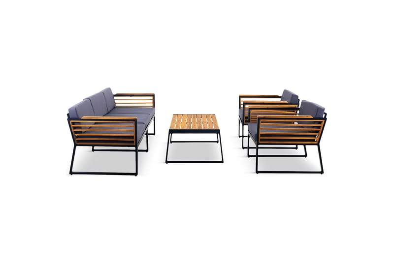 Duvholmen Loungegrupp Utomhus 5-sits Brun - Lyfco - Utemöbler - Loungemöbler - Loungegrupp & Loungeset