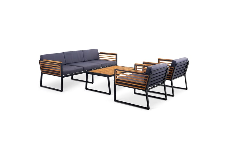 Duvholmen Loungegrupp Utomhus 5-sits Brun - Lyfco - Utemöbler - Loungemöbler - Loungegrupp & Loungeset