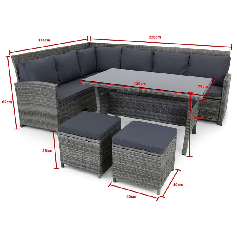 Exklusiv loungegrupp | Inbyggd förvaring | Lyfco Tanumshede - Grå - Utemöbler - Loungemöbler - Loungegrupp & Loungeset