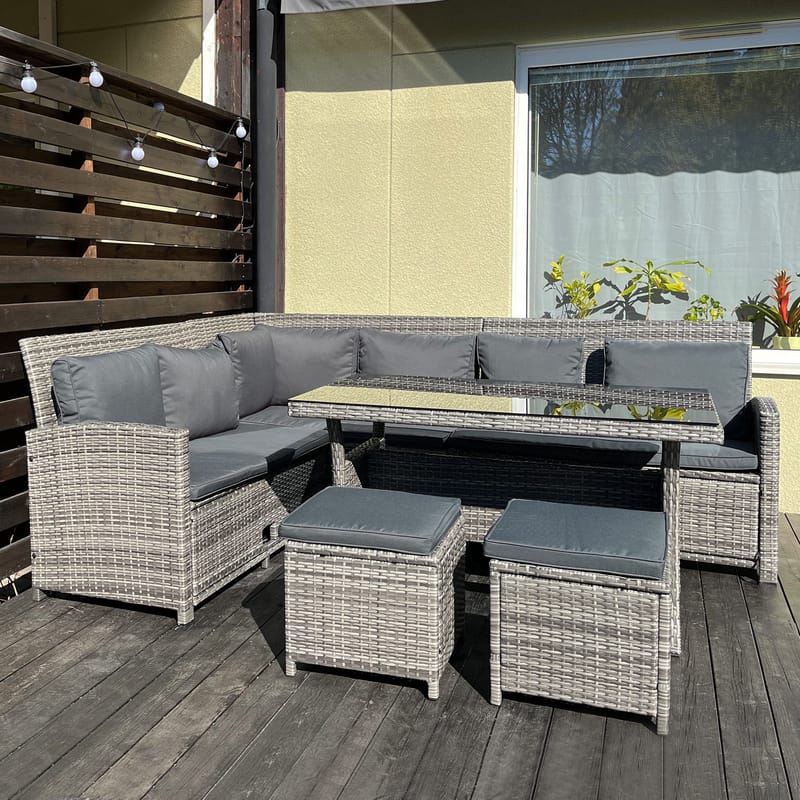 Exklusiv loungegrupp | Inbyggd förvaring | Lyfco Tanumshede - Grå - Utemöbler - Loungemöbler - Loungegrupp & Loungeset