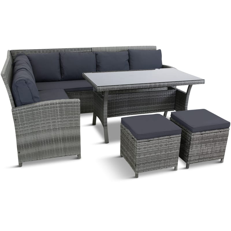 Exklusiv loungegrupp | Inbyggd förvaring | Lyfco Tanumshede - Grå - Utemöbler - Loungemöbler - Loungegrupp & Loungeset