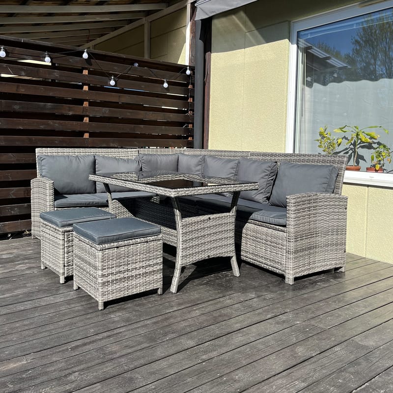 Exklusiv loungegrupp | Inbyggd förvaring | Lyfco Tanumshede - Grå - Utemöbler - Loungemöbler - Loungegrupp & Loungeset