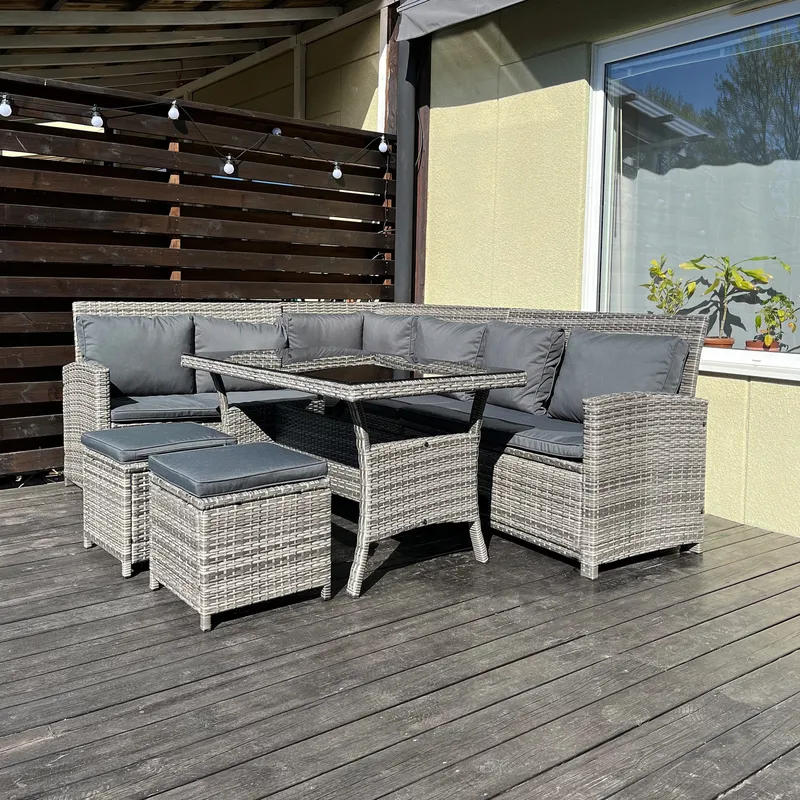 Exklusiv loungegrupp | Inbyggd förvaring | Lyfco Tanumshede - Grå - Utemöbler - Loungemöbler - Loungegrupp & Loungeset