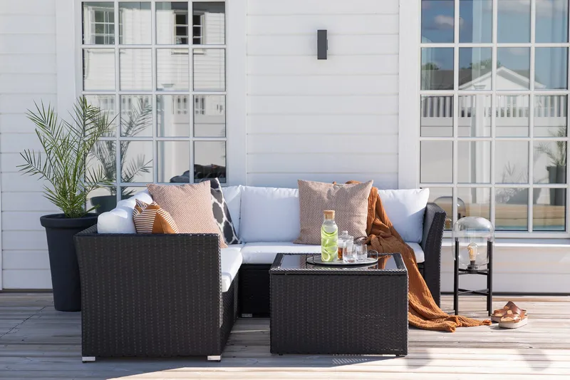 Haiti Loungegrupp Utomhus med Dynor - Svart - Utemöbler - Loungemöbler - Loungegrupp & Loungeset