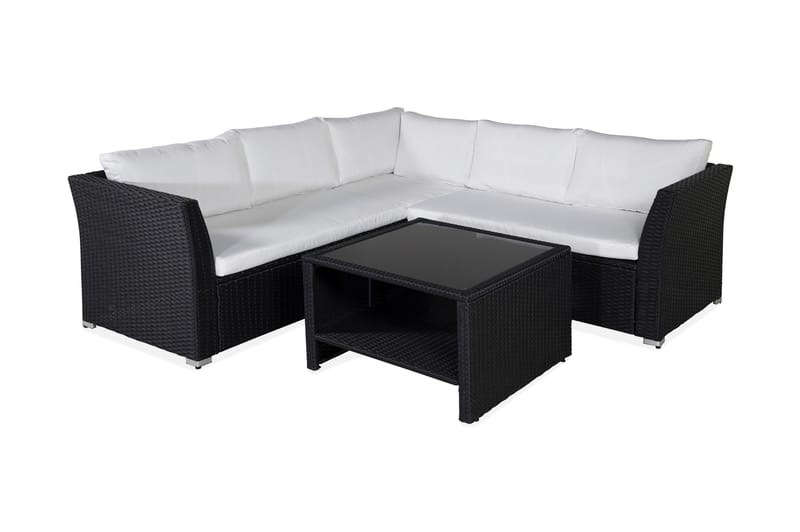 Haiti Loungegrupp Utomhus med Dynor - Svart - Utemöbler - Loungemöbler - Loungegrupp & Loungeset