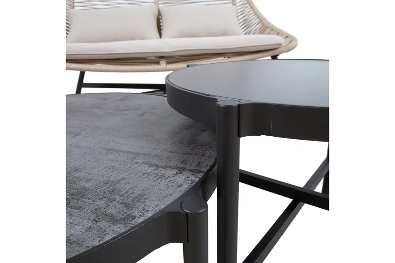 Helsinki Soffgrupp Utomhus - Natur/Svart - Utemöbler - Loungemöbler - Loungegrupp & Loungeset