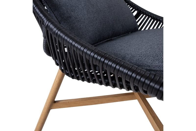 Helsinki Soffgrupp Utomhus - Svart/Natur/Grå - Utemöbler - Loungemöbler - Loungegrupp & Loungeset