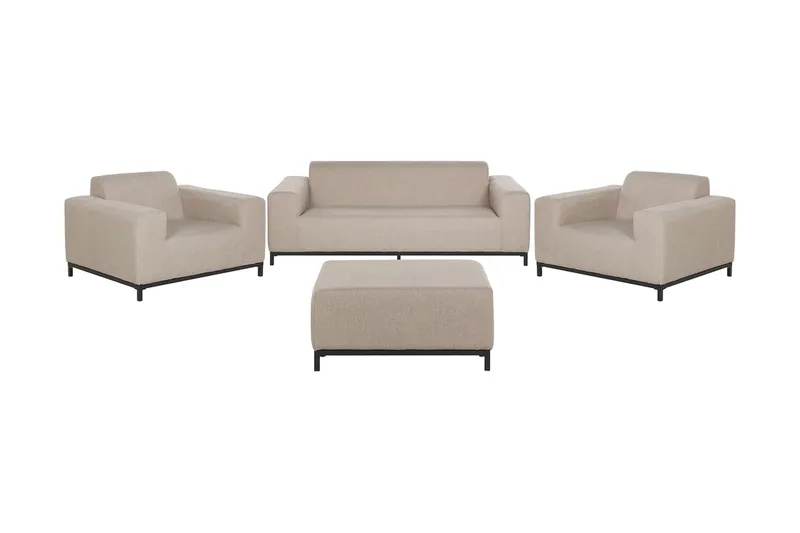 Hughen Loungegrupp Utomhus 5-sits - Beige/Svart - Utemöbler - Loungemöbler - Loungegrupp & Loungeset