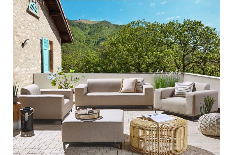 Hughen Loungegrupp Utomhus 5-sits - Beige/Svart - Utemöbler - Loungemöbler - Loungegrupp & Loungeset