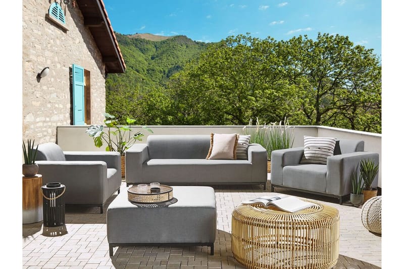 Hughen Loungegrupp Utomhus 5-sits - Grå/Svart - Utemöbler - Loungemöbler - Loungegrupp & Loungeset