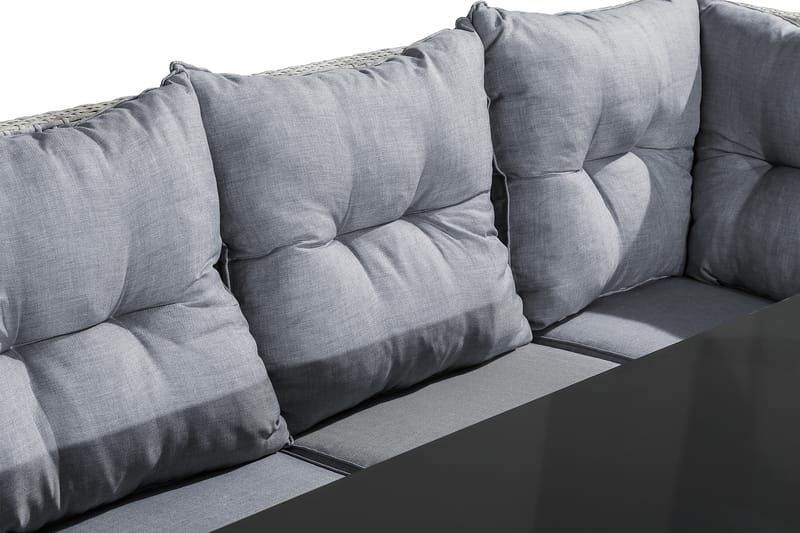 James Loungegrupp Utomhus Höger – 5-sits Konstrotting Loungeset för Trädgård - Vit / Gråa dynor - Trädgård & spabad - Utemiljö - Altan & terrass - Altanmöbler